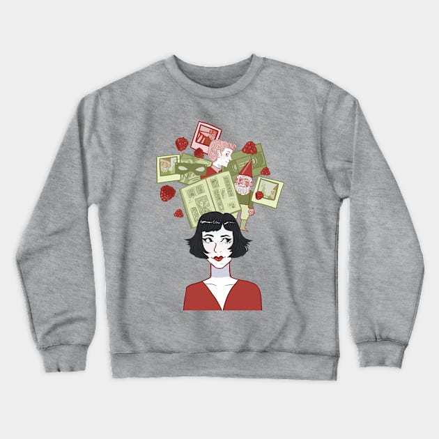 Amelie Illustration Crewneck Sweatshirt by misnamedplants